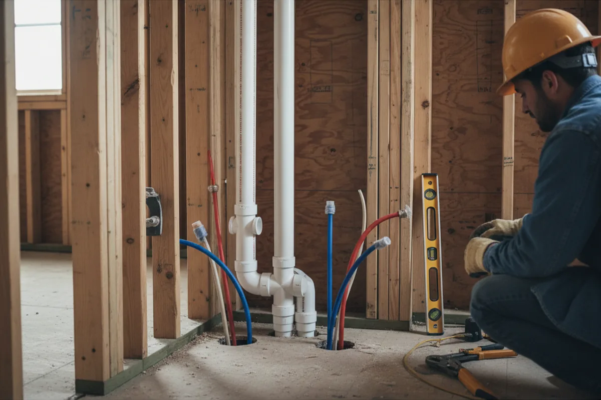 Drain and supply rough-in during Drain Cleaning in Butte