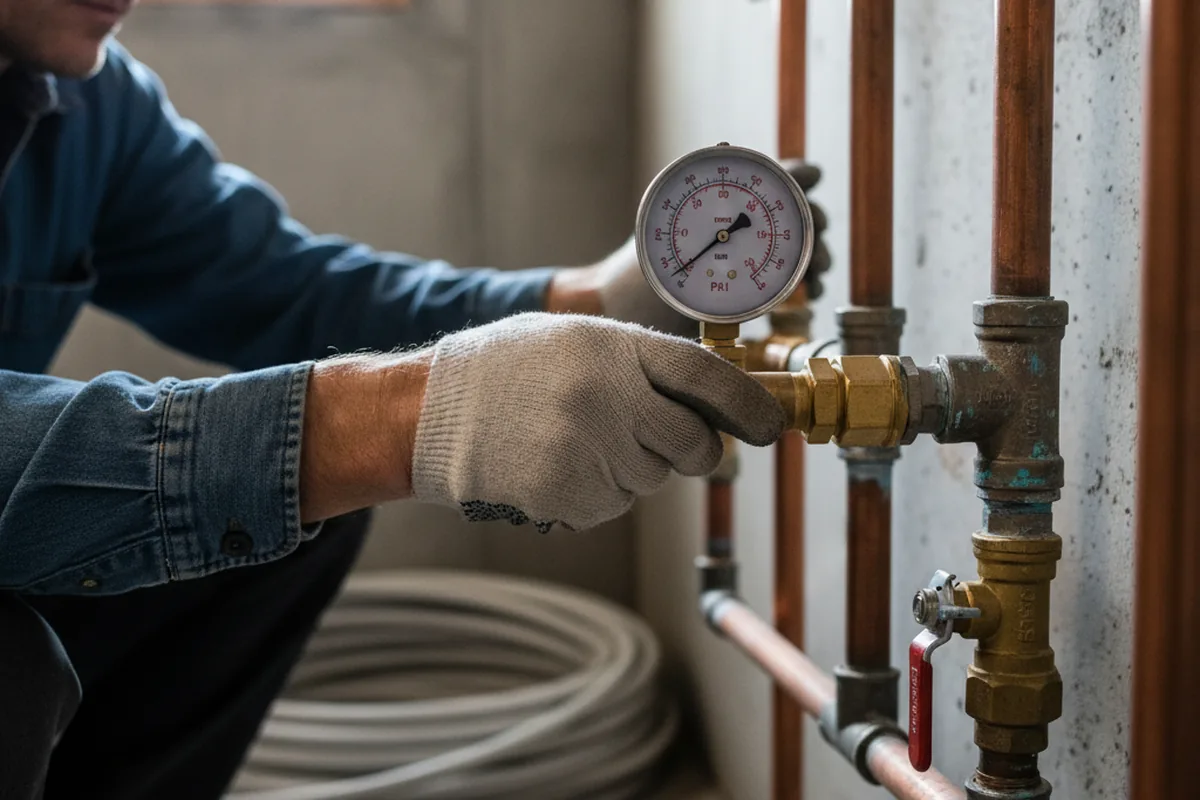 Pressure testing a repaired line during Water Line Repair in Butte